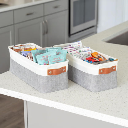 OrganiHaus Large Fabric Storage Baskets for Shelves 3 Pack, 15x11in Closet Storage Bins for Shelves, Cloth Baskets, Fabric Storage Cubes, Linen Closet Organizers, Fabric Basket, White Basket