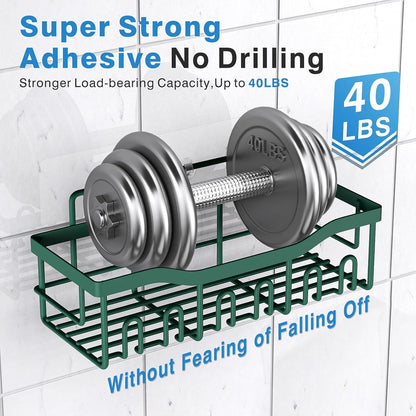 EUDELE 5-Pack Rustproof Stainless Steel Shower Caddy – No Drill Adhesive Bathroom Organizer with Large Capacity, Spacious Shower Shelves for Inside Shower, Kitchen & Home Decor Storage