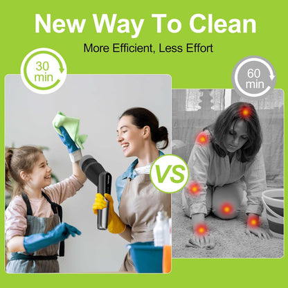 G2 Electric Spin Scrubber - Upgraded 10-in-1 IPX7 Waterproof Shower Cleaner Brush Retractable Handle & 2-Speed for Bathroom, Bathtub, Kitchen, Tile Floors