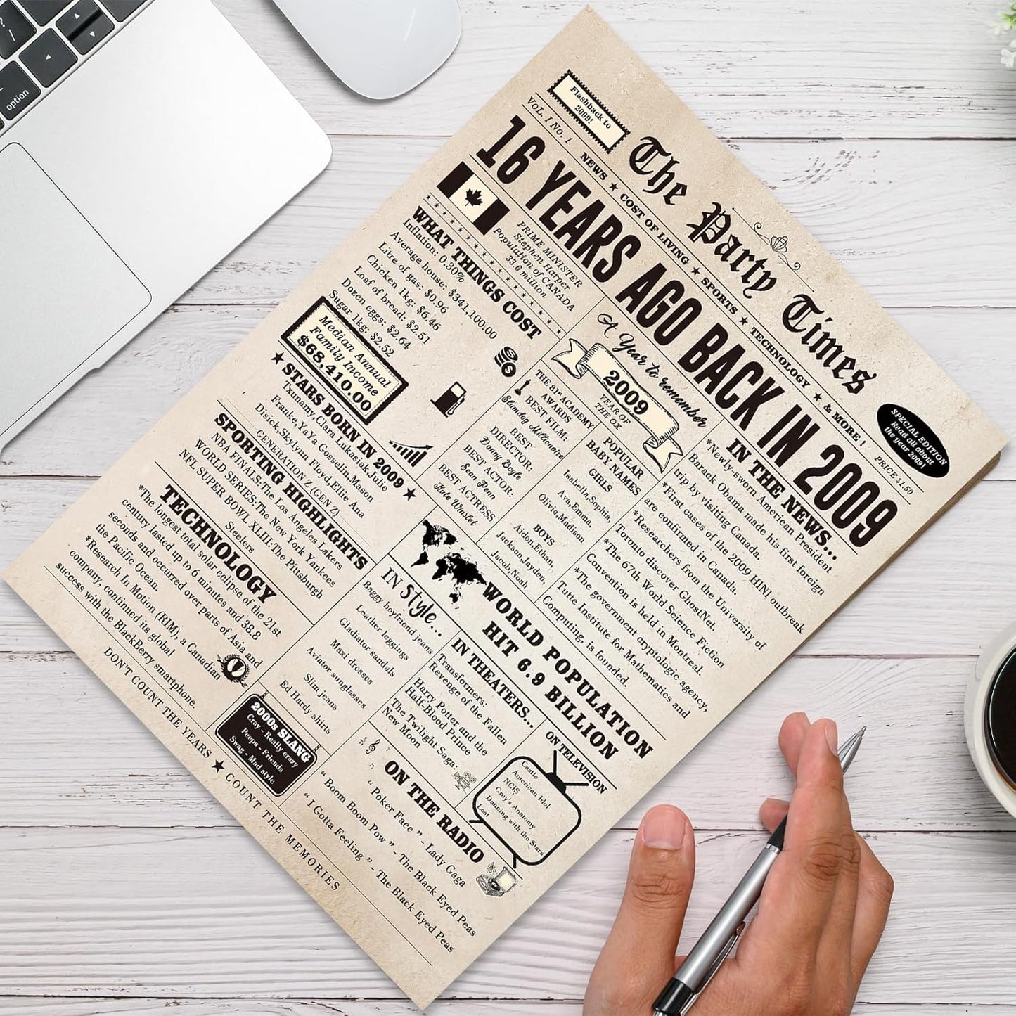 Large 50 Years Old Birthday Gifts for Women Men,Happy 50th Birthday Card for Husband Wife, Retro 50 Years Old Birthday Gifts for Mom Dad