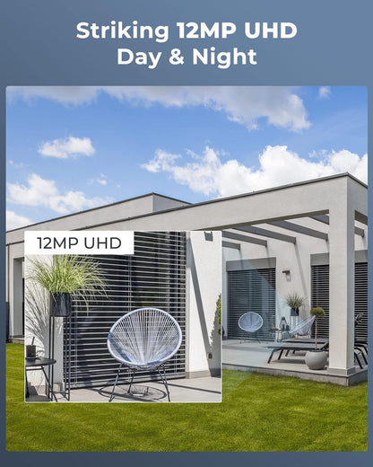 REOLINK 12MP Security Camera System, 4pcs H.265 12 Megapixel UHD 120° FoV PoE Surveillance Cameras, Person Vehicle Pet Detection, Spotlight Color Night Vision, 8CH NVR with 2TB HDD, RLK8-1200B4-A