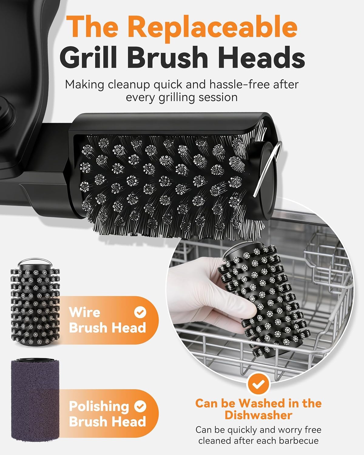 Electric Grill Brush Cordless Rechargeable BBQ Cleaner | 180° Adjustable Head, 2600mah High-Torque Power Rotary, 150Mins Runtime, For Outdoor Barbecue Grates