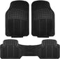 FH Group Automotive Floor Mats Solid Black Climaproof for All Weather Protection Universal Fit Trimmable Heavy Duty fits Most Cars, SUVs, and Trucks, 3pc Full Set F11306BLACK