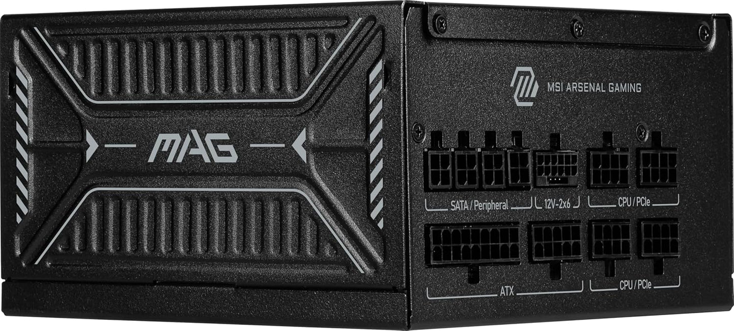MSI MAG A750GL PCIE 5 Gaming Power Supply - Full Modular - 80 Plus Gold Certified 750W - Compact Size - ATX PSU - PuriLite
