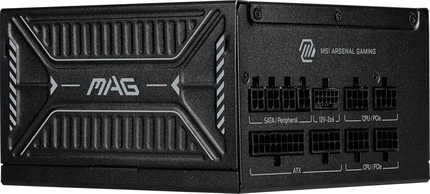 MSI MAG A750GL PCIE 5 Gaming Power Supply - Full Modular - 80 Plus Gold Certified 750W - Compact Size - ATX PSU - PuriLite