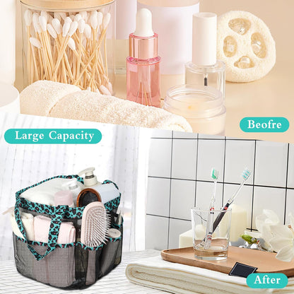 Attmu Mesh Shower Caddy Portable for College Dorm Room Essentials with 8 Pockets, Hanging Shower Caddy Basket Tote Bag Toiletry Accessories for Bathroom