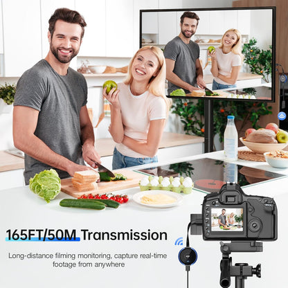 Wireless HDMI Transmitter and Receiver Kit, AIMIBO 4K Wireless HDMI Extender Smooth 5G Video/Audio for Laptop, Cable Box, Camera, Phone, Football Live Streaming to Monitor, Projector, HDTV -165FT/50M