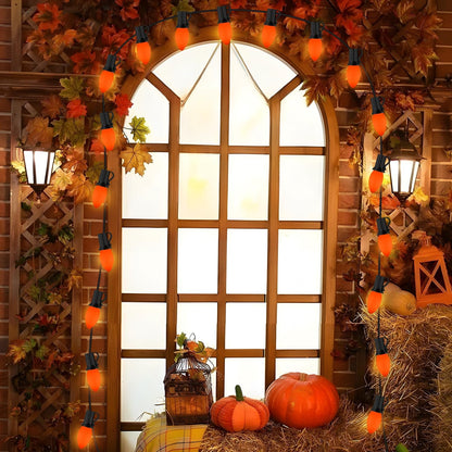 SOTOPOO C7 LED Orange Halloween Lights, 25FT Ceramic Orange Halloween Lights Outdoor Indoor with 25 LED C7 Bulbs, Great as Halloween Home Yard Door Tree Party Decorations Lights (2 LED Spare Bulbs)