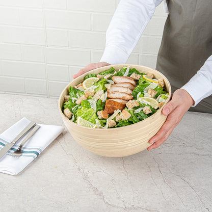 Restaurantware-Bambuddha 15 Ounce Small Salad Bowl, 1 Heavy-Duty Round Salad Bowl - Sustainable, Reusable, Black Bamboo Serving Dish, for Serving Salads, Fruits, and Appetizers