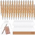 160Pcs Employee Appreciation Gifts Thank You Bamboo Pens Inspirational Ballpoint Pen Motivational Quotes Pens with Organza Bags and Thank You Cards Encouraging Pen Thank You Gift for Teacher Colleague