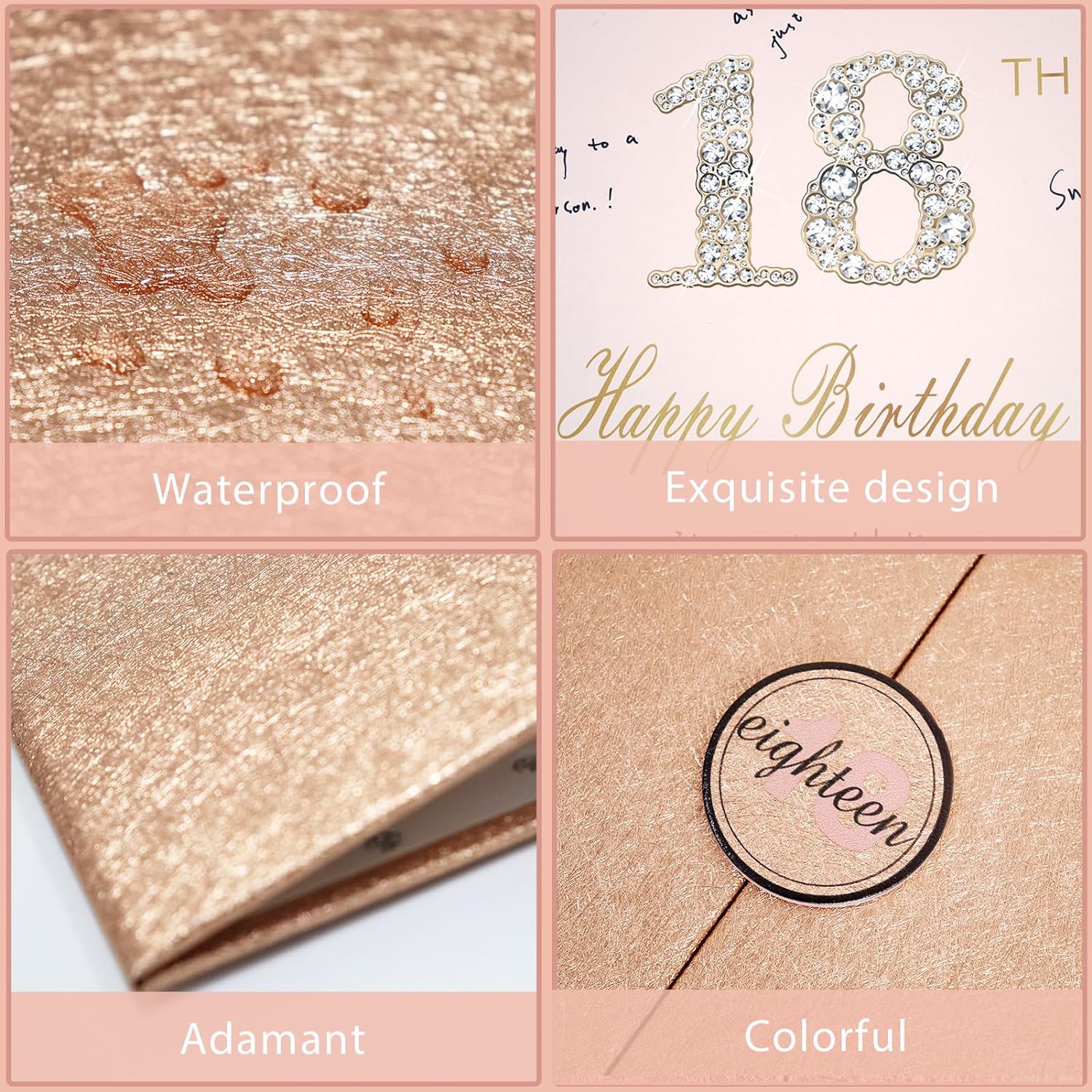 Crenics Rose Gold 70th Birthday Decorations, Creative 70th Birthday Guest Sign in Book Alternative, Large 70th Birthday Signature Book 12" x 18", Great 70 Years Old Birthday Gifts for Women - PuriLite