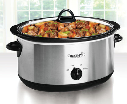 Crock-Pot 7-Quart Oval Manual Slow Cooker | Stainless Steel (SCV700-S-BR)
