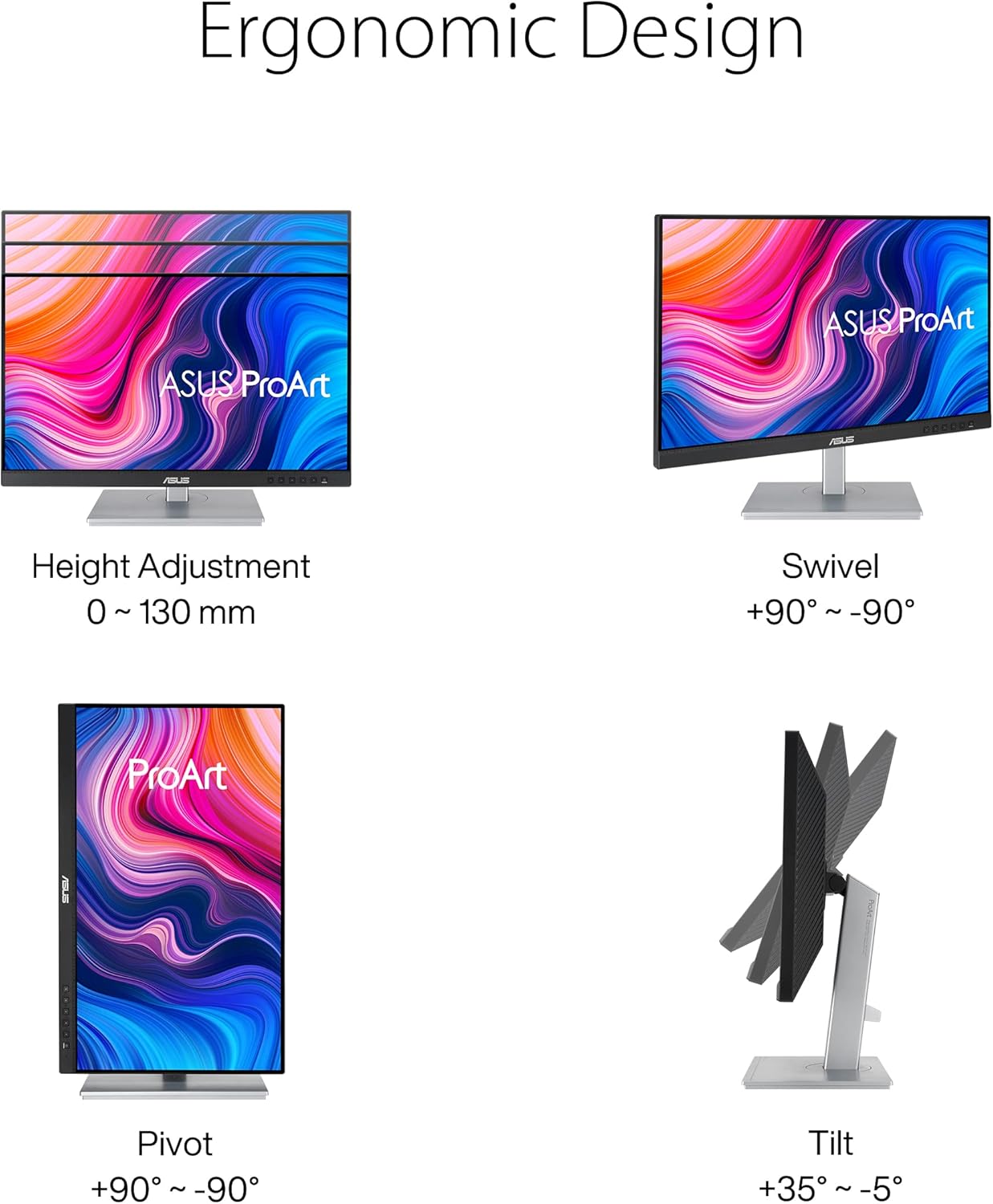 ASUS ProArt Display PA279CV 27” 4K HDR UHD (3840 x 2160) Monitor, IPS, 100% sRGB/Rec. 709, ΔE < 2, USB-C DisplayPort HDMI USB hub, Calman Verified, Eye Care, Tilt Pivot Swivel Height Adjustable