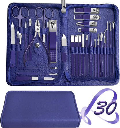 Manicure Set 30 in 1 Nail Clipper set, REDFLOW nail clippers, fingernail & toenail clippers, Manicure Tools, pedicure tools, Suitable for Travel Manicure Kit, Nail Set Kit With Everything Profe