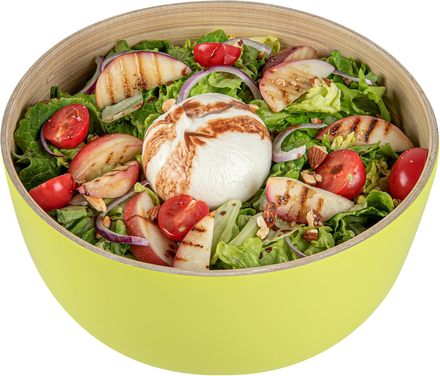 Restaurantware-Bambuddha 51 Ounce Extra Large Salad Bowl, 1 Heavy-Duty Round Salad Bowl - Sustainable, Reusable, Blue Bamboo Serving Dish, for Serving Salads, Fruits, and Appetizers