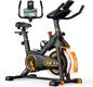 DMASUN Exercise Bike,350 LBS Magnetic Resistance Stationary Bike with 4 Way Adjustable Seat, Hand Pulse Heart Rate, LCD Display, Quiet Belt Drive for Home Cardio Workout