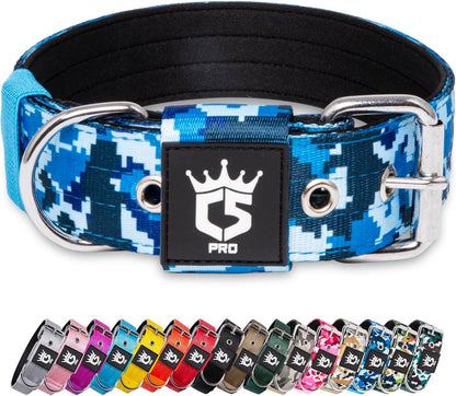 TSPRO Tactical Dog Collar 1.5 inch Wide Dog Collar Military Grade Strong Dog Collar Thick Dog Collar Heavy Duty Metal Buckle Dog Collar(Green-L)