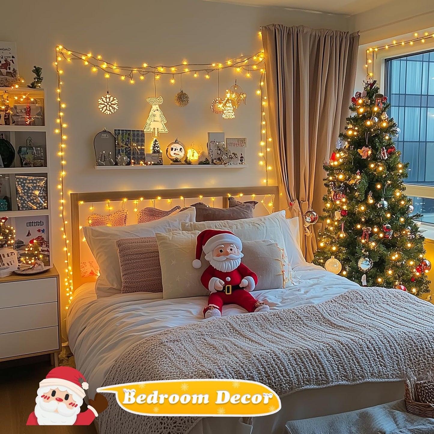 JMEXSUSS 66ft 200 LED Halloween Lights Outdoor, Orange String Lights Clear Wire, 8 Modes Orange Halloween Christmas String Lights Plug in for Tree Indoor Patio Garden Thanksgiving Decorations