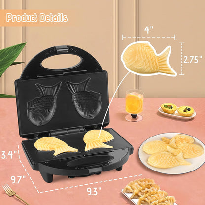 FineMade Mini Waffle Maker Machine, Small Waffle Bites Maker for Kids, Makes 8 x 2” Tiny Waffle Bites, Ideal for Breakfast, Snacks, Desserts and More