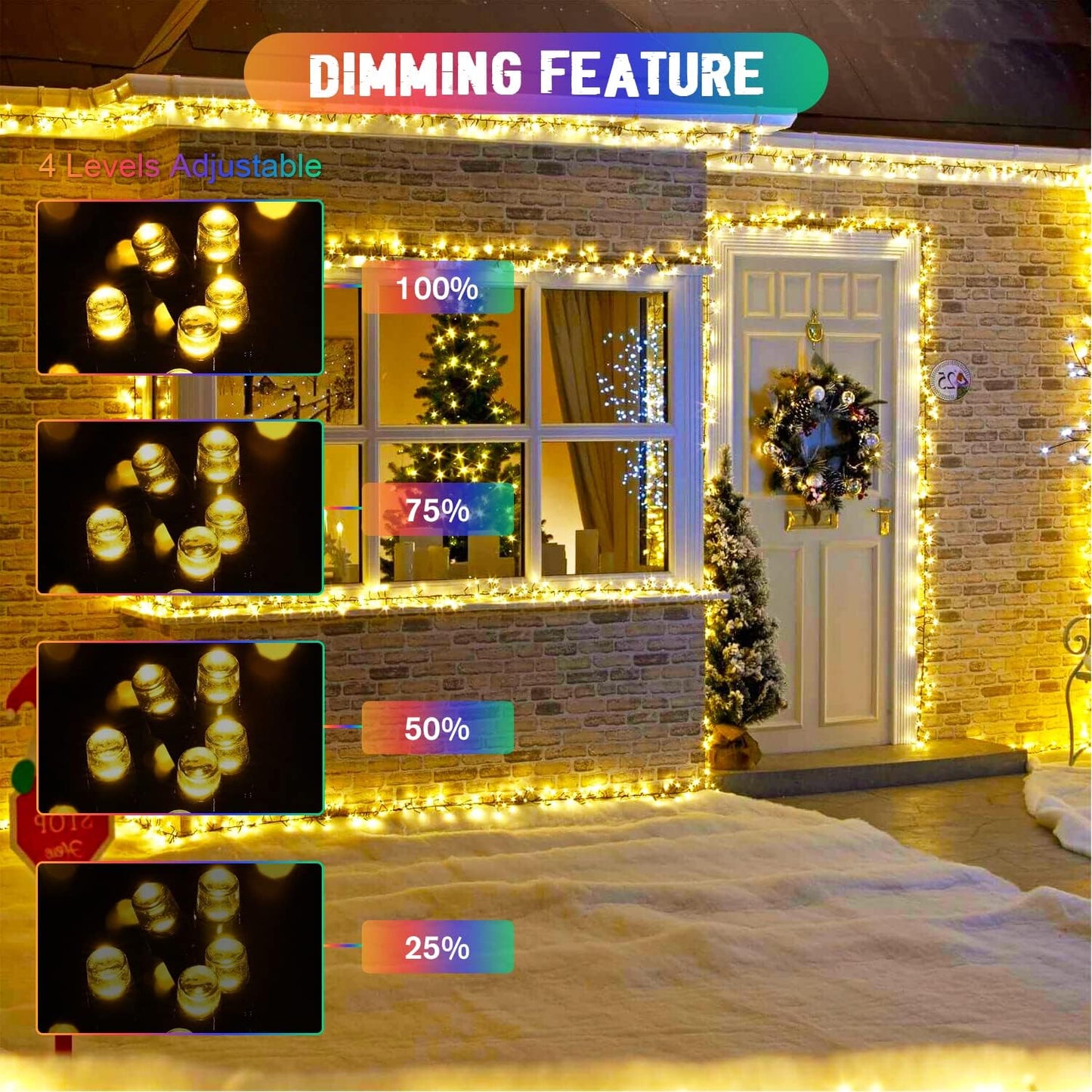 JMEXSUSS 2 Pack 75.5ft Orange Solar Christmas Lights, Total 400 LED Solar String Lights Outdoor Waterproof, 8 Modes Orange Halloween Lights for Tree Patio Garden Thanksgiving Halloween Decorations