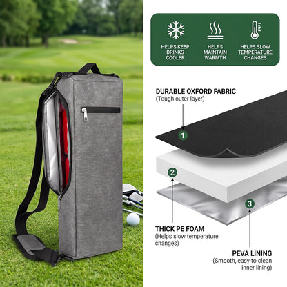 Golf Cooler Bag, Golf Gifts for Men, 6 Can Beer Sleeve