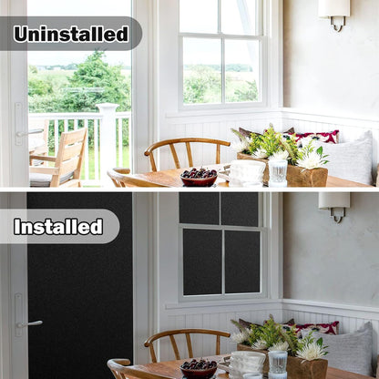 rabbitgoo Window Films for Privacy, Static Cling Frosted Glass Sticker, Non-Adhesive Privacy Film Sun Blocking Window Covering Frosting Vinyl Bathroom Sliding Glass Door, 44.5 x 200cm, Pure Frosted