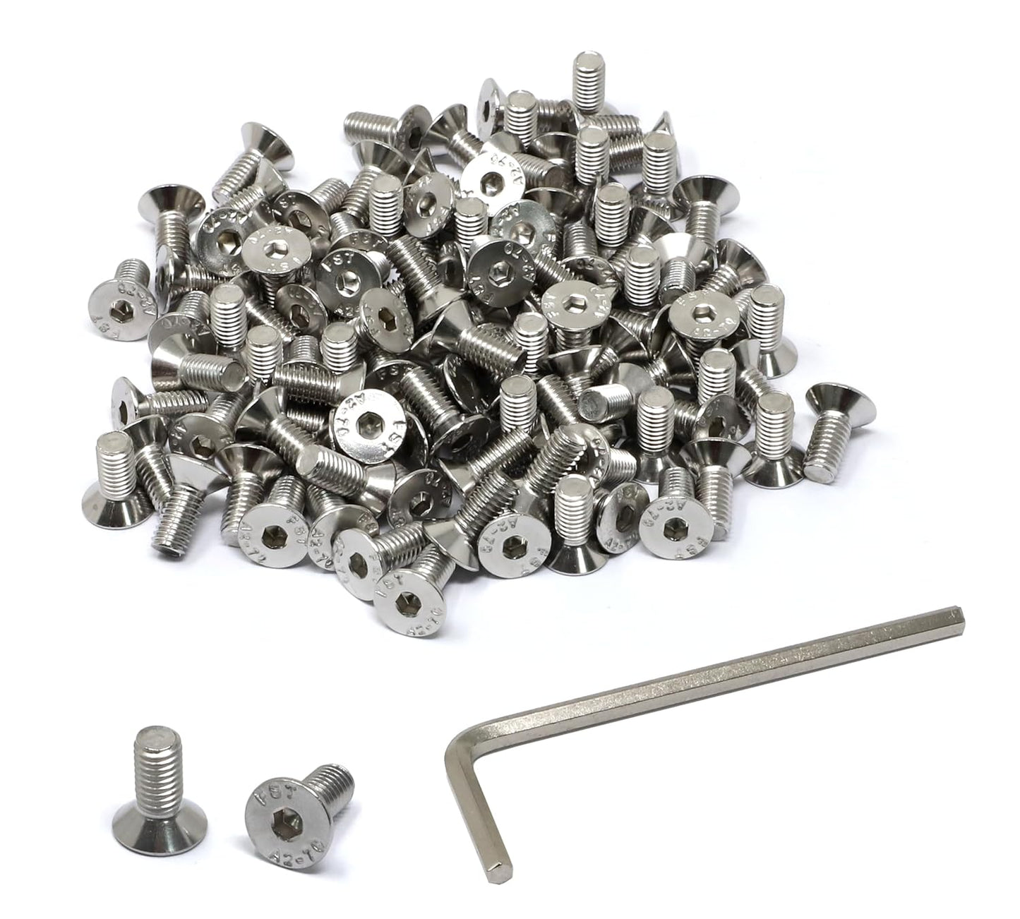 iexcell 5 Pcs M8 x 80mm Thread Pitch 1.25 mm Stainless Steel 304 Hex Socket Flat Head Cap Screws Bolts Kit