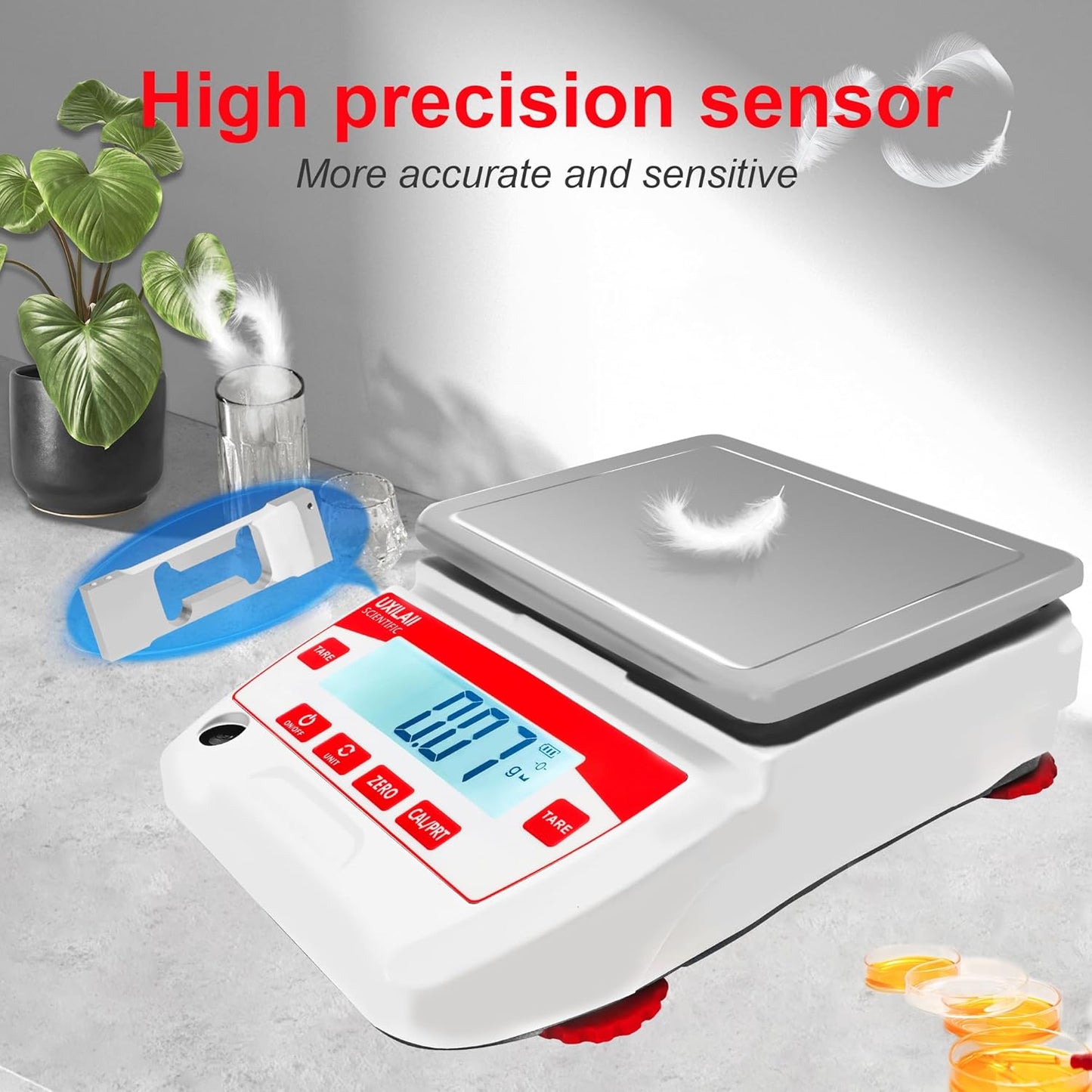 UXILAII SCIENTIFIC Lab Scale 3200g x 0.01g High Precision Electronic Analytical Balance 0.01g Accuracy Laboratory Balance Digtal Scale Gram Scale Jewelry Scale with 1Kg Calibration Weight