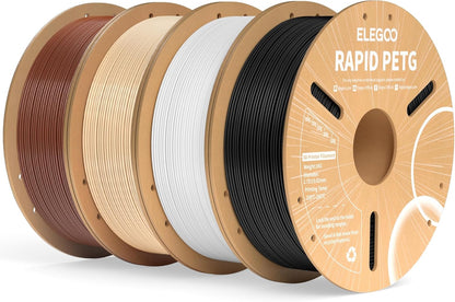 ELEGOO Rapid PETG Filament 1.75mm Black 1KG, 3D Printer Filament Max 600 mm/s High Speed Printing, Dimensional Accuracy +/- 0.02 mm Fit Most FDM Printer 1kg Cardboard Spool