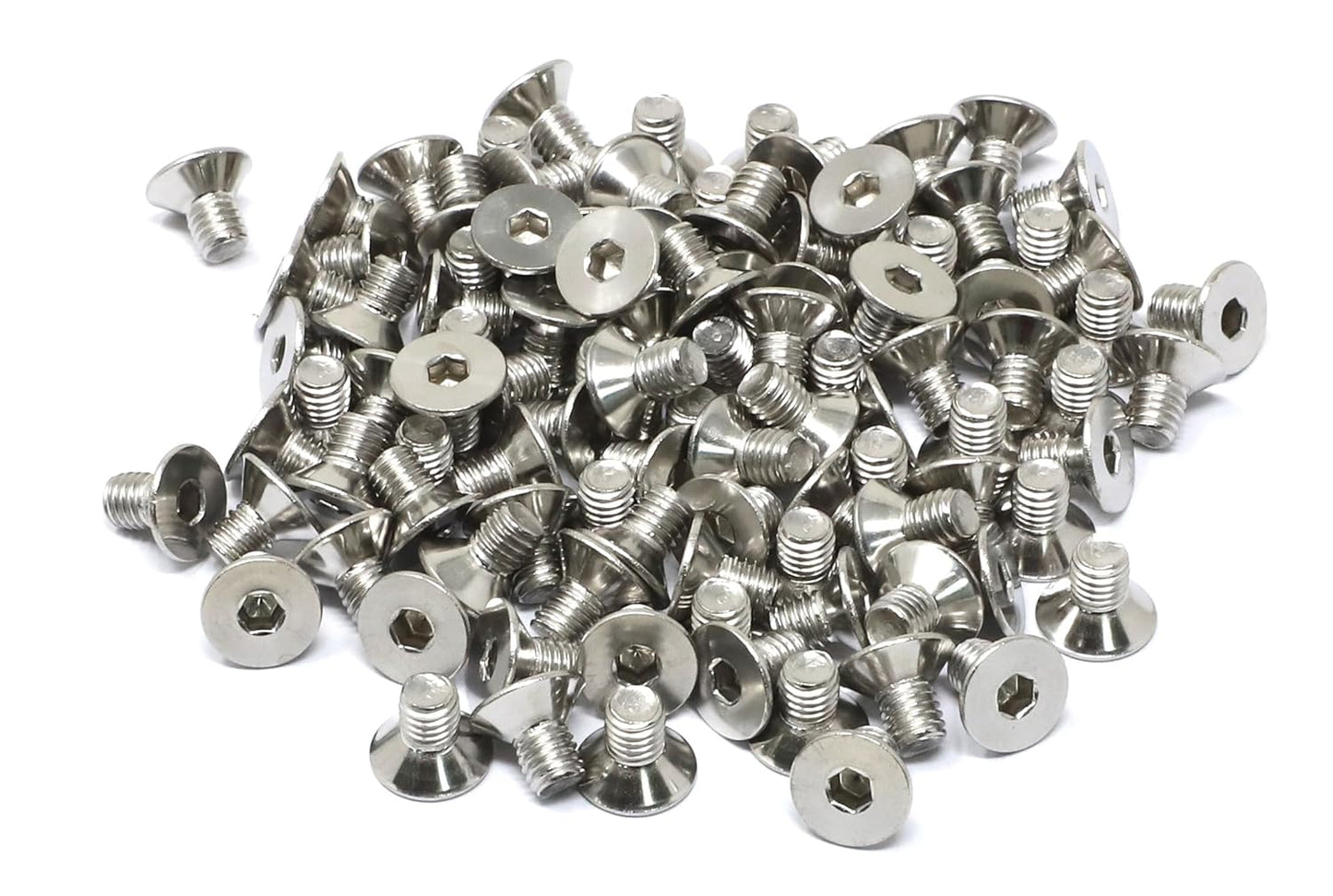iexcell 5 Pcs M8 x 80mm Thread Pitch 1.25 mm Stainless Steel 304 Hex Socket Flat Head Cap Screws Bolts Kit