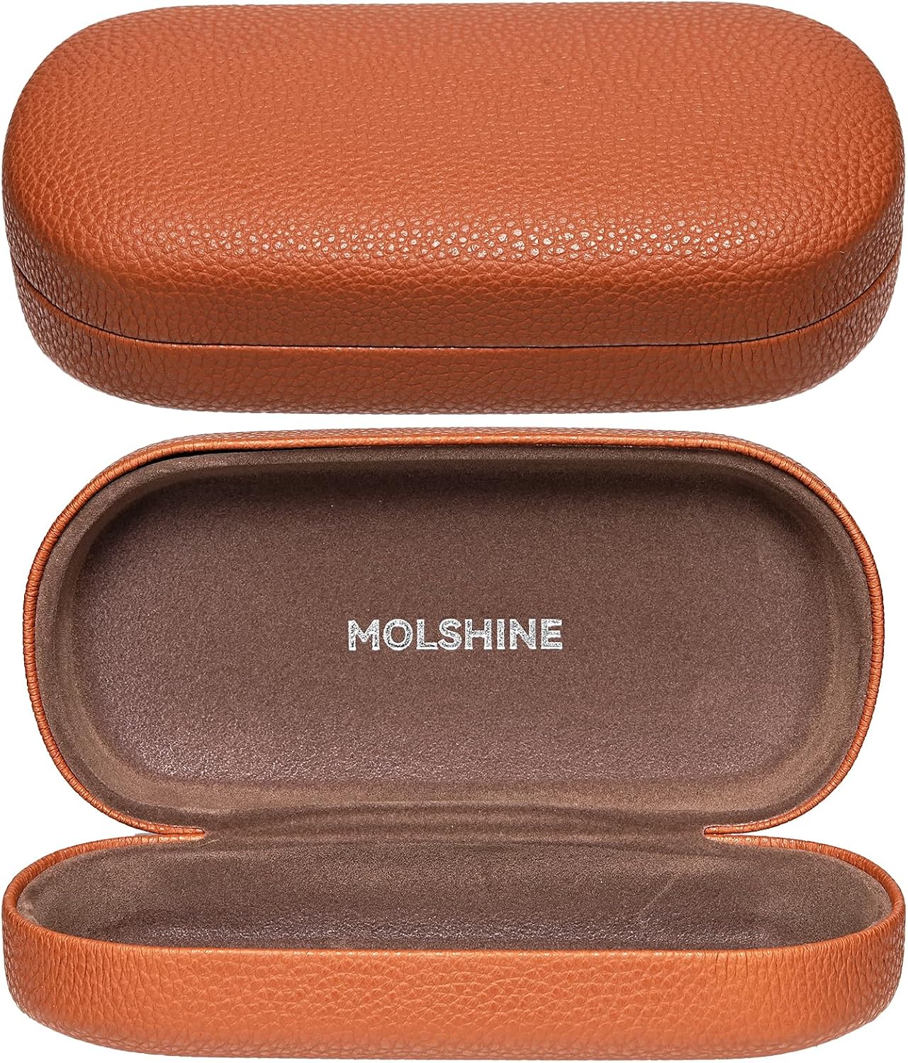 molshine Hard Shell Leather Sunglasses Case,Classic Large Glasses Case for Women Men,Sunglass Eyeglasses