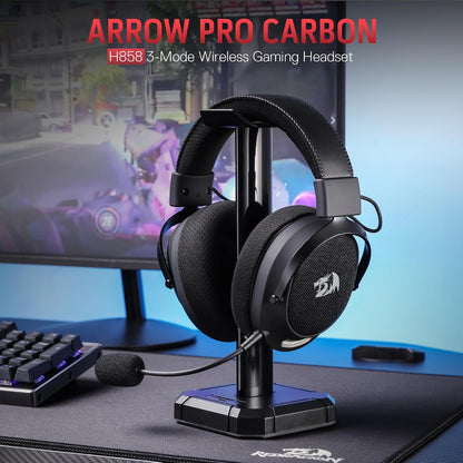 Redragon H858 3-Mode Wireless Gaming Headset, 53mm 7.1 Sound, Gray