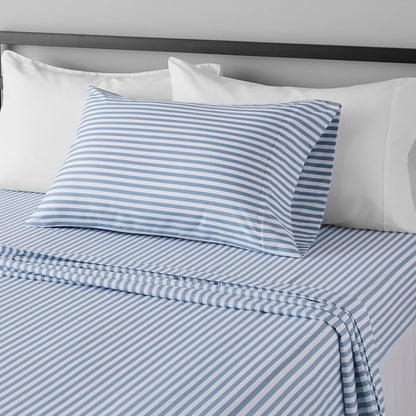 Amazon Basics Lightweight, Breathable Microfiber 4-Piece Bed Sheet Set with 14-Inch Deep Pockets, Full, Blush Pink, Solid