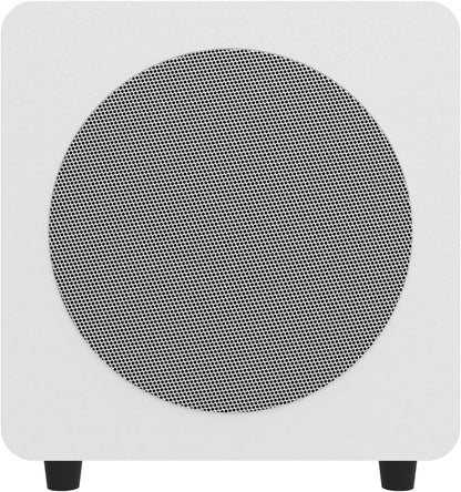 Kanto SUB8VMWW Sealed Powered Subwoofer with Grille | 300W Peak Power | 8" Woofer | Matte White