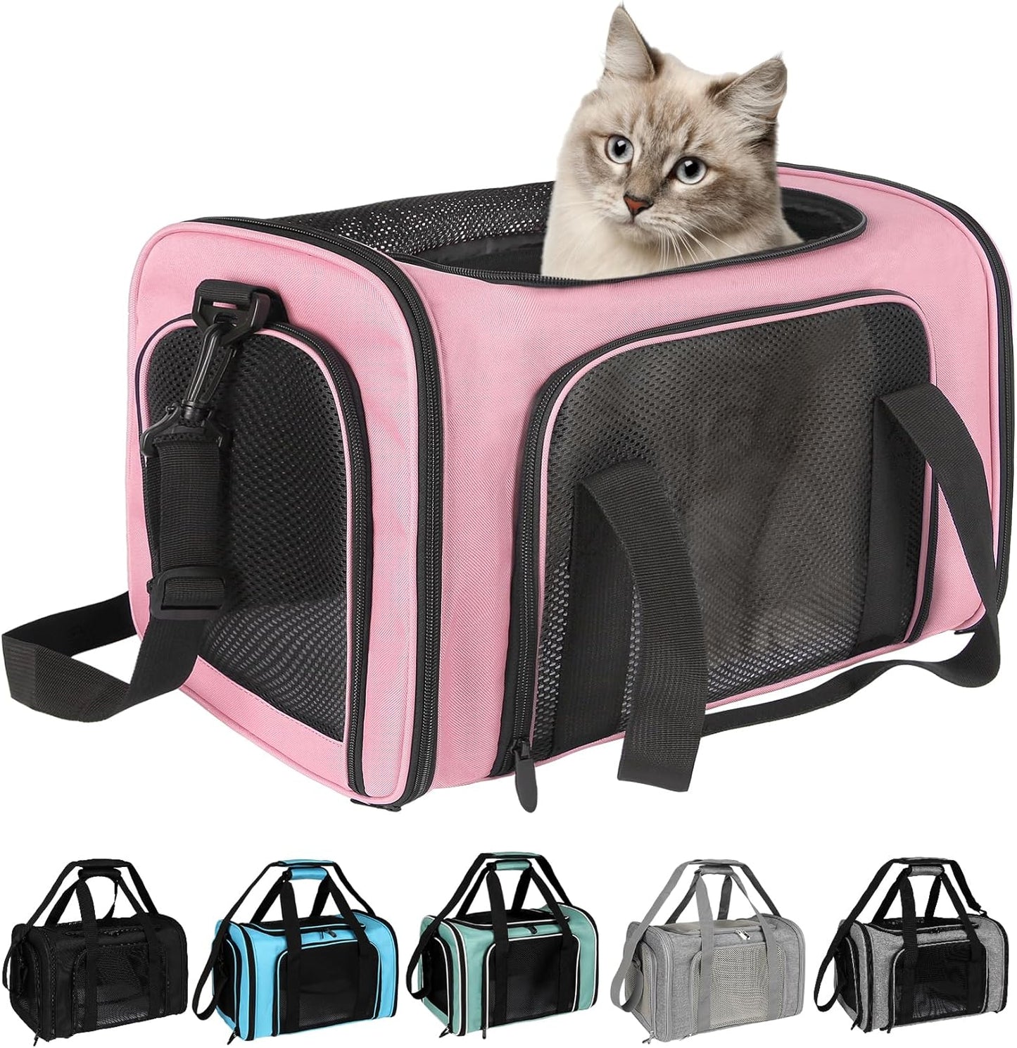 Top tasta Dog Cat Carrier Pet Carriers for Small Medium Large Cats Dogs Carrier Soft Sided Small Puppy Dog Carrier Portable Foldable Airline Approved Dog Cat Travel Carrier Grey Medium