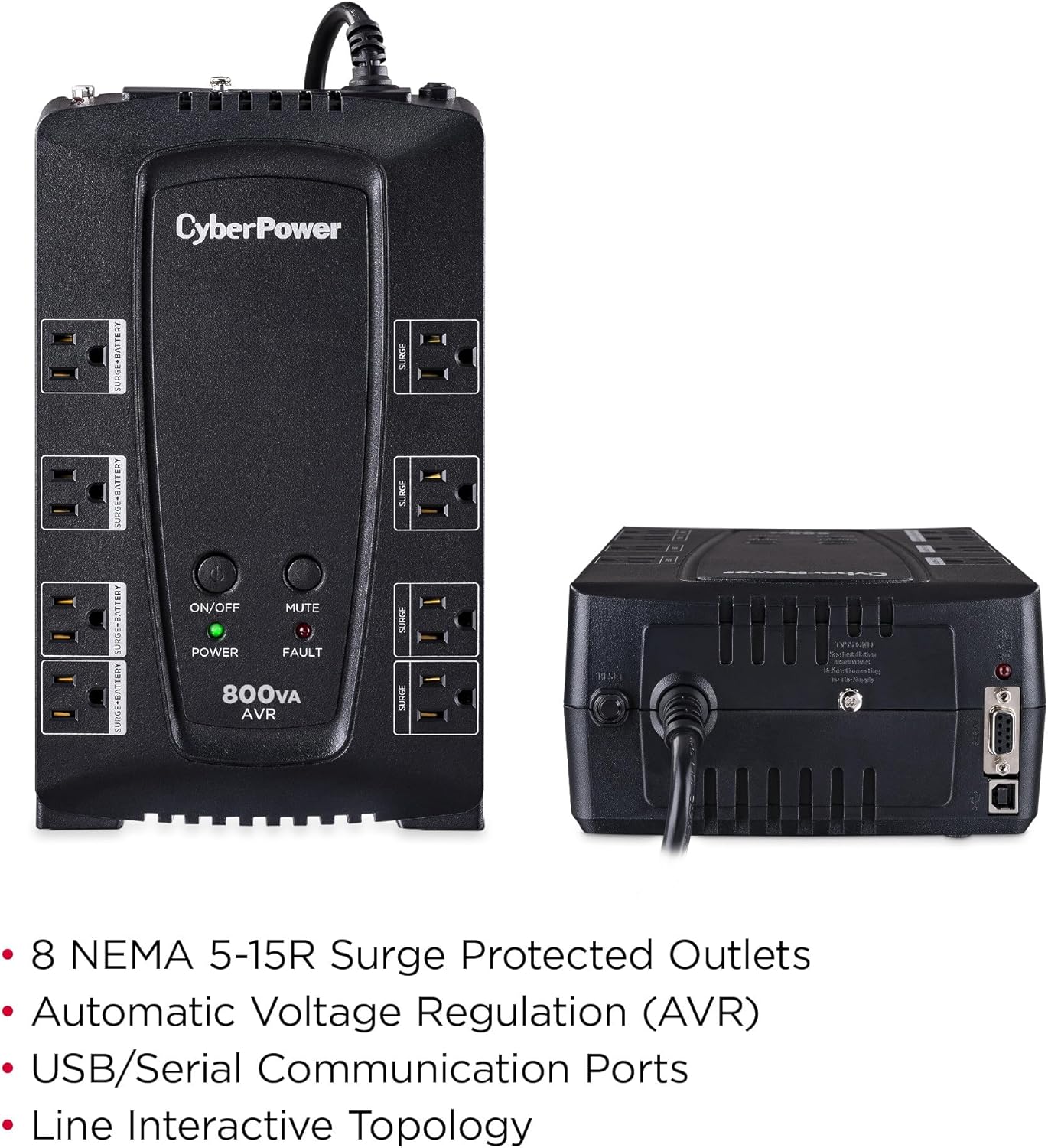 CyberPower CP685AVRG AVR UPS System, 685VA/390W, 8 Outlets, Compact