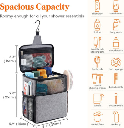 Lifewit Shower Bag Mesh Shower Caddy Portable College Dorm Room Essentials Tote Bag for Bathroom, Gym, Travel, Camping Quick Dry Hanging Shower Organizer Basket Toiletry Bag, Medium, Black