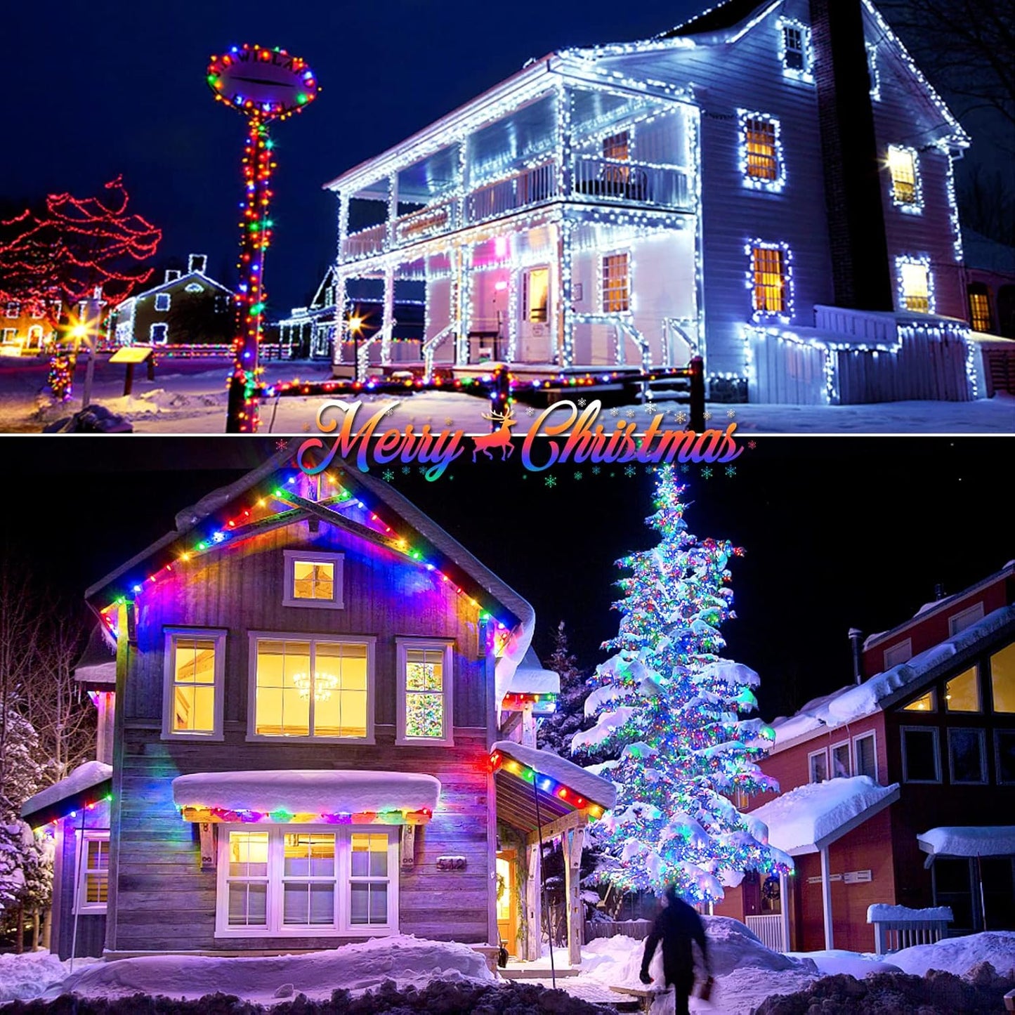 JMEXSUSS 2 Pack 75.5ft Orange Solar Christmas Lights, Total 400 LED Solar String Lights Outdoor Waterproof, 8 Modes Orange Halloween Lights for Tree Patio Garden Thanksgiving Halloween Decorations