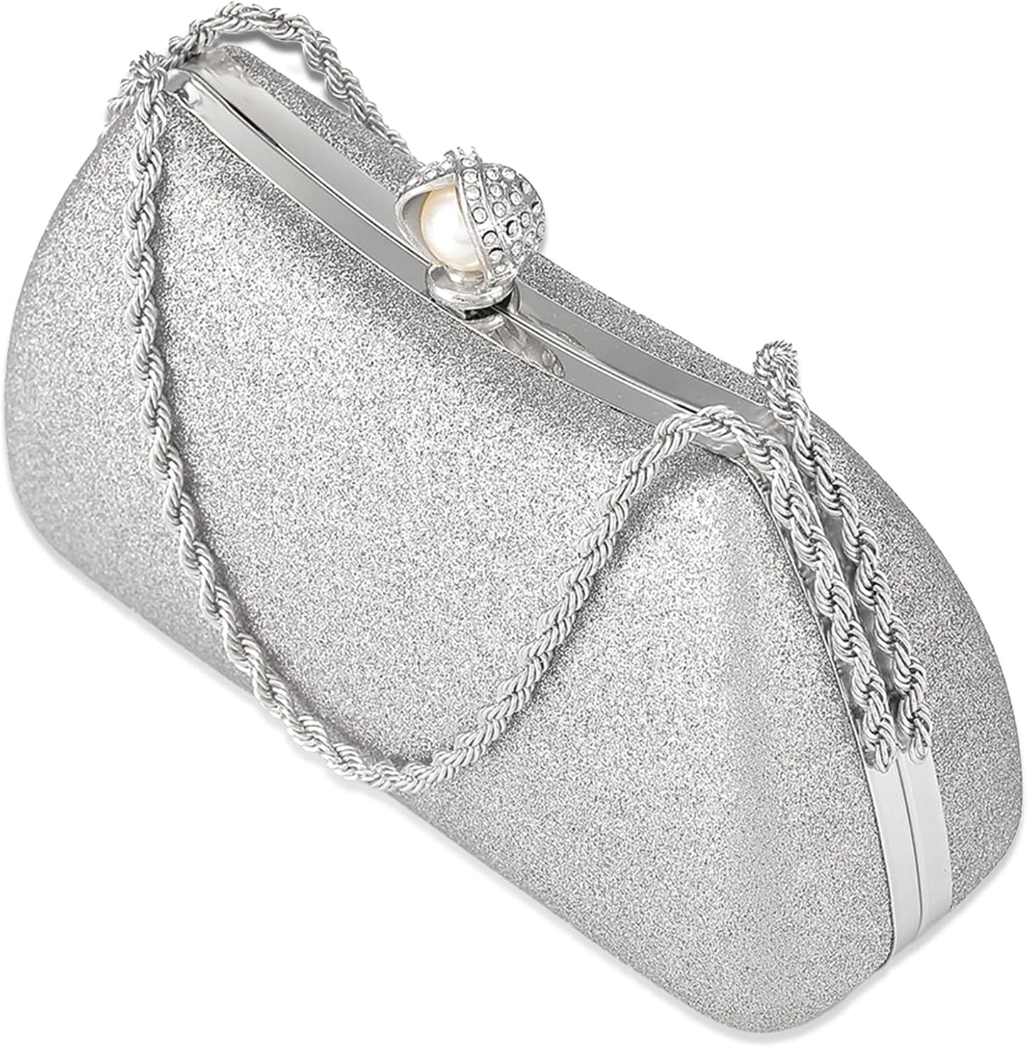 Buric Evening Clutch Bag for Women Glitter Shiny Dress Purse Wedding Bride Handbags Evening Clutches for Cocktail Party