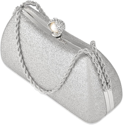 Buric Evening Clutch Bag for Women Glitter Shiny Dress Purse Wedding Bride Handbags Evening Clutches for Cocktail Party