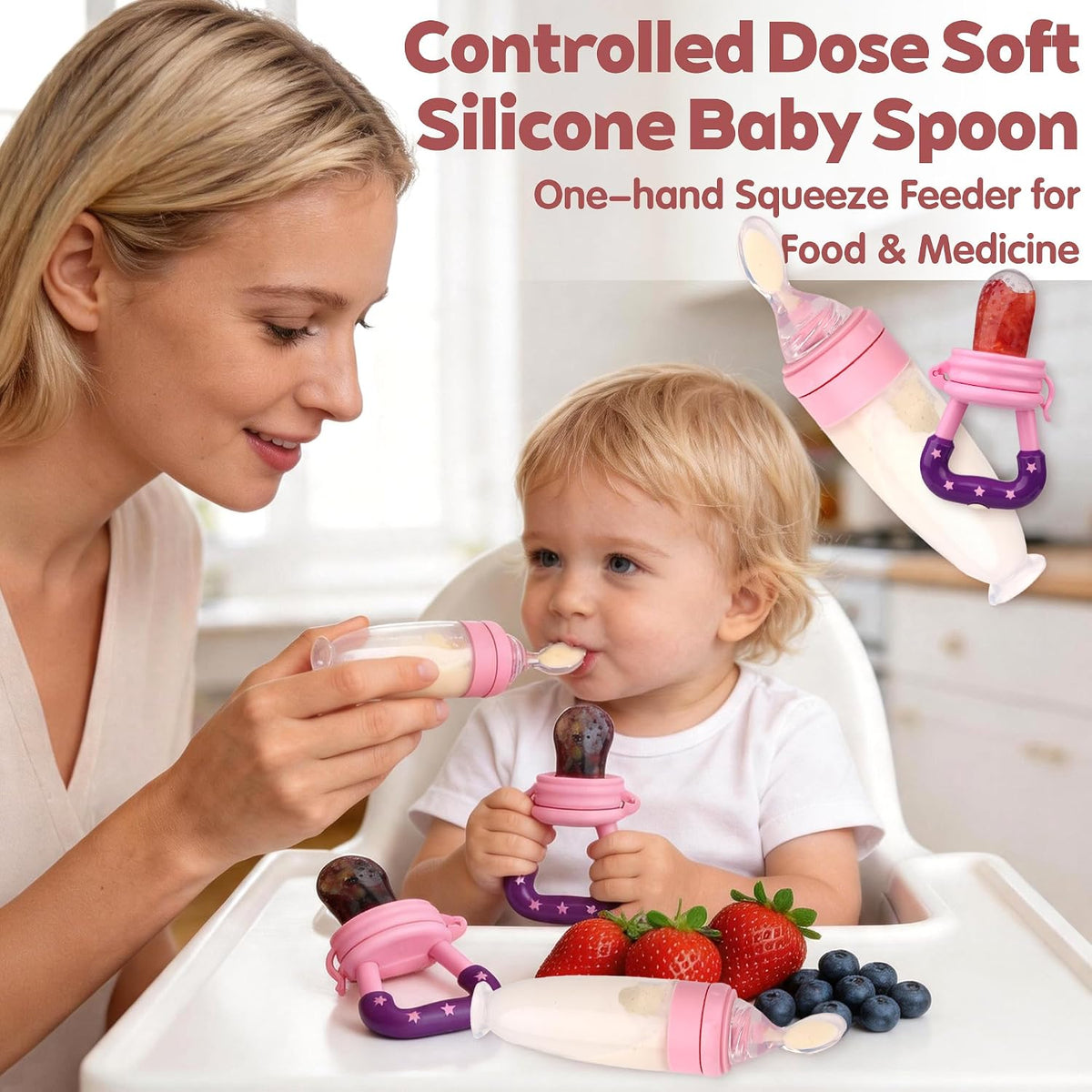 Silicone Baby Feeding Set,Miicasa Baby Led Weaning Supplies Kit With Suction Bowl & Car Plate, Bib, Spoon, Fork, Cup - Food-Grade Silicone, Dishwasher-Safe, No BPAs - For 3+ Months