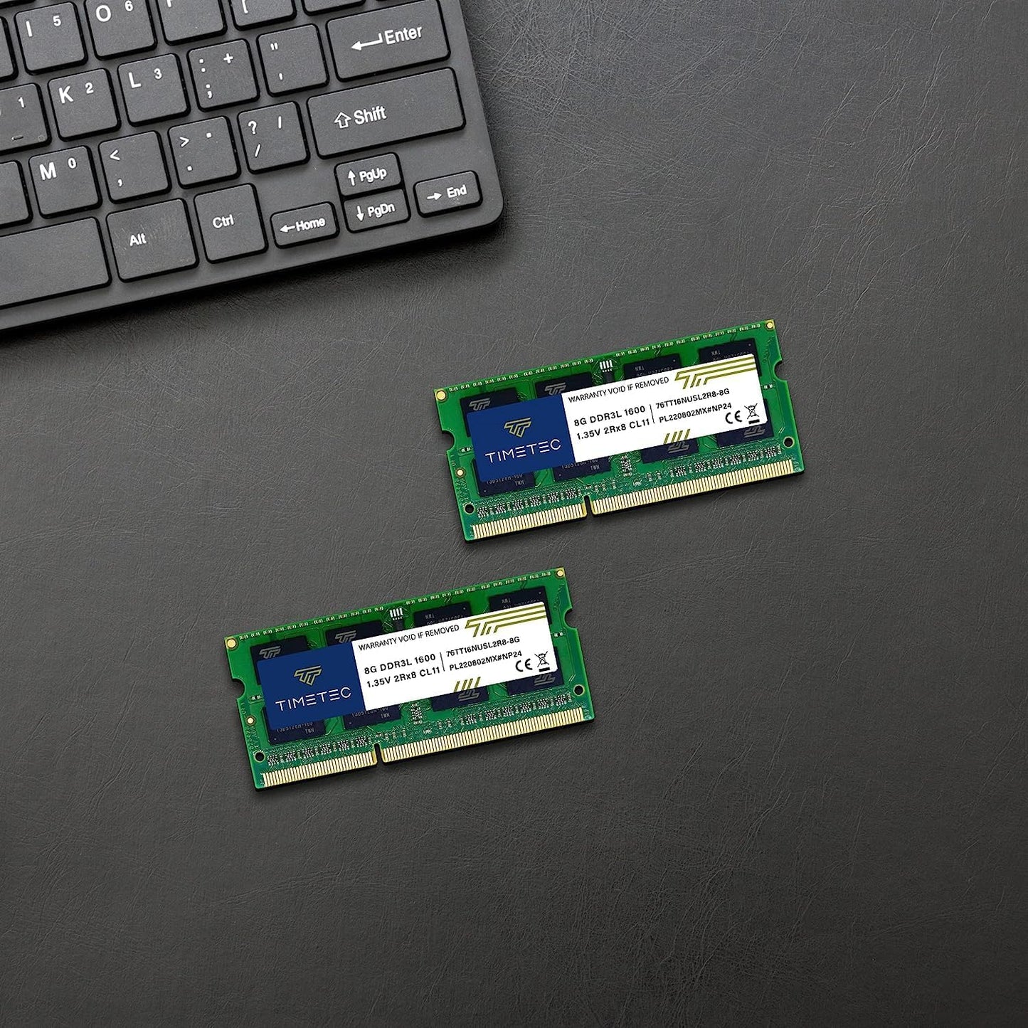 Timetec 16GB KIT(2x8GB) DDR3L / DDR3 1600MHz PC3L-12800 / PC3-12800 Non-ECC Unbuffered 1.35V / 1.5V CL11 2Rx8 Dual Rank 204 Pin SODIMM Laptop Notebook PC Computer Memory RAM Module Upgrade