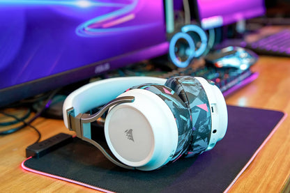 WC Upgraded Replacement Earpads for Corsair Virtuoso RGB Wireless Gaming Headset Made by Wicked Cushions | Improved Durability, Thickness, Softer Leather, and Sound Isolation | (Black Camo)