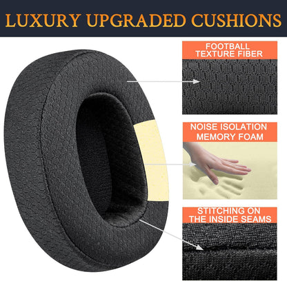 SOULWIT Replacement Earpads for Skullcandy Hesh 3/ANC/Evo & Crusher Wireless/ANC/Evo & Venue ANC Over-Ear Headphones, Ear Pads Cushions with Noise Isolation Foam - Hesh3 PL Black