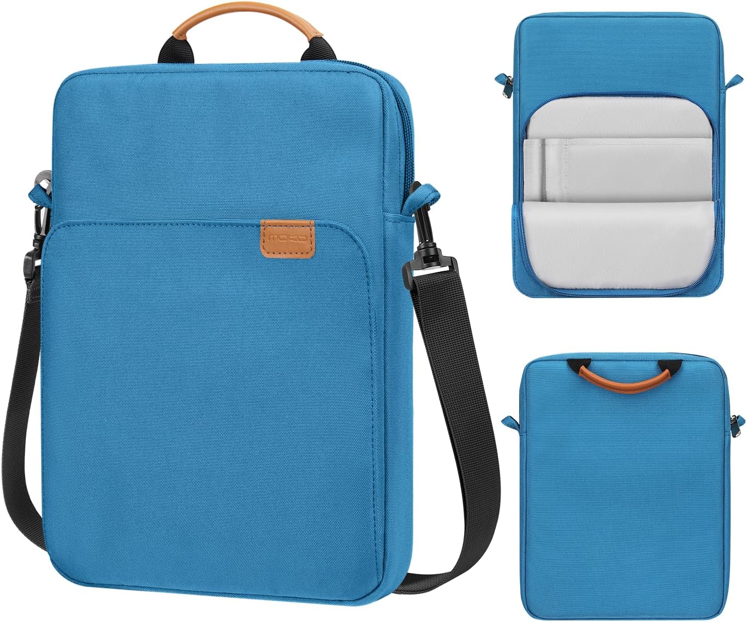 MoKo 13.3-14 Inch Laptop Sleeve Bag Fits MacBook Pro M3/M2 14" 2023, MacBook Pro 13" M2, New MacBook Air 13.6" M3/M2 2024/2022,Tab S8 Ultra 14.6",Handle Carrying Case with Shoulder Strap, Black & Gray - PuriLite