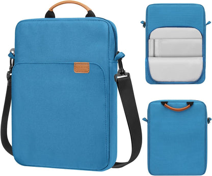 MoKo 13.3-14 Inch Laptop Sleeve Bag Fits MacBook Pro M3/M2 14" 2023, MacBook Pro 13" M2, New MacBook Air 13.6" M3/M2 2024/2022,Tab S8 Ultra 14.6",Handle Carrying Case with Shoulder Strap, Black & Gray - PuriLite
