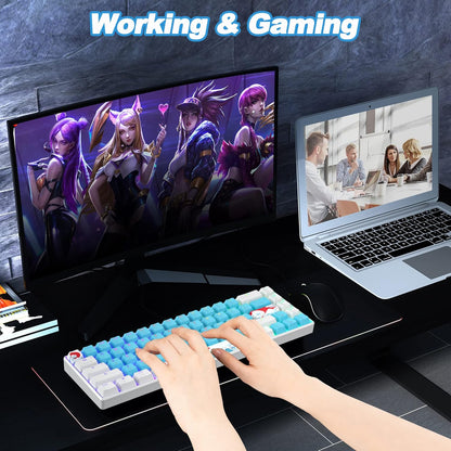 Fogruaden Full Size Mechanical Keyboard, Green Matcha Keyboard, Wired USB 104 Keys RGB Backlit Gaming Keyboard with Number Pad, Red Switches, NKRO Mechanical Keyboard for Windows Laptop PC Gamer