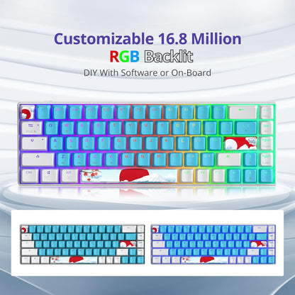 Fogruaden Full Size Mechanical Keyboard, Green Matcha Keyboard, Wired USB 104 Keys RGB Backlit Gaming Keyboard with Number Pad, Red Switches, NKRO Mechanical Keyboard for Windows Laptop PC Gamer
