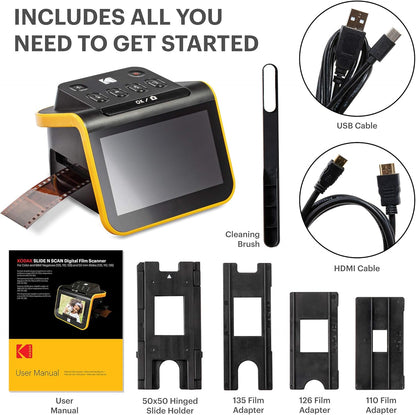 Kodak Slide N SCAN Film and Slide Scanner with Large 5” LCD Screen, Convert Color & B&W Negatives & Slides 35mm, 126, 110 Film Negatives & Slides to High Resolution 22MP JPEG Digital Photos