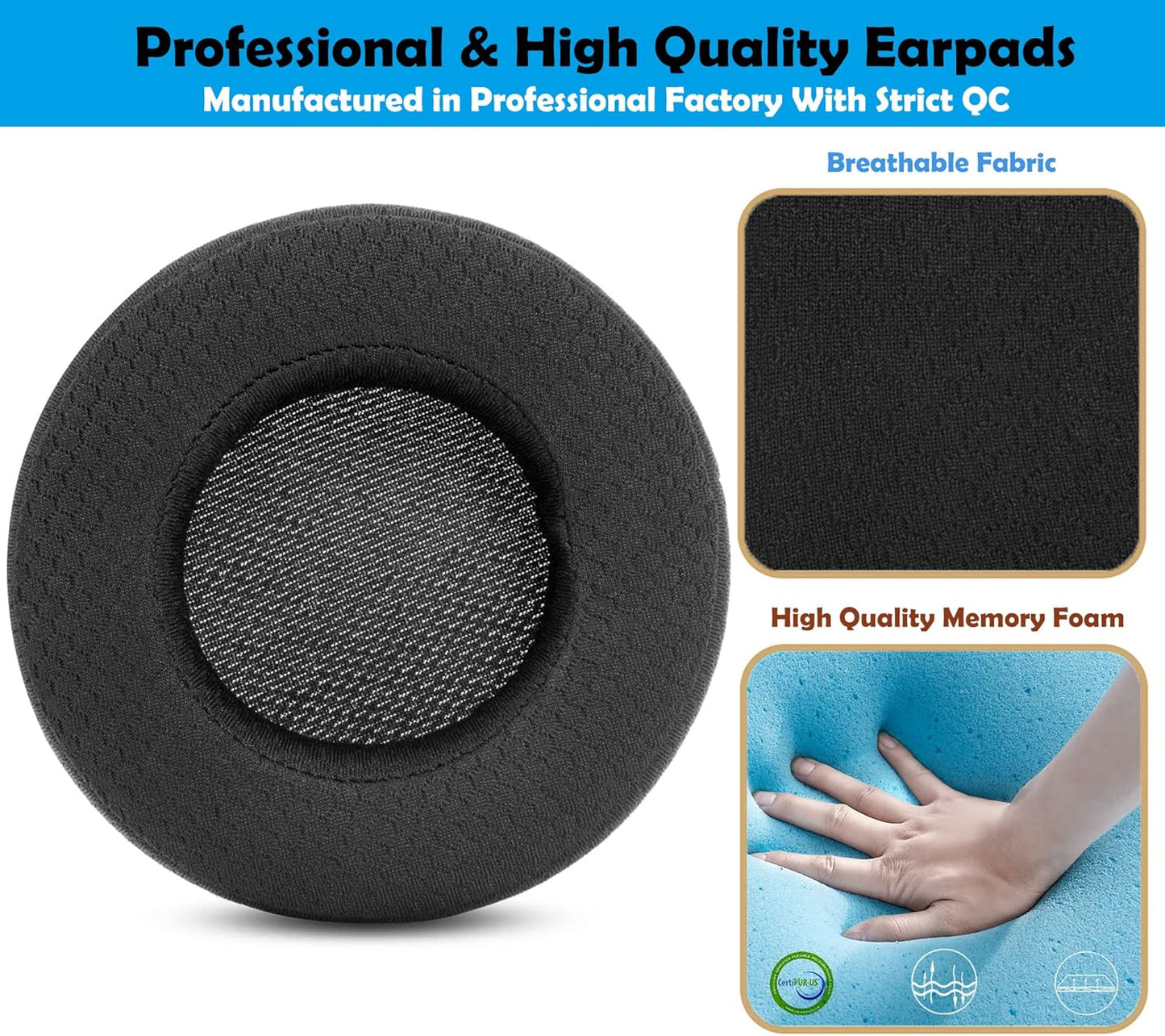 DowiTech Thickened Sport Fabric Headphone Replacement Ear Pads Cushions Headset Earpads Compatible with Corsair Virtuoso RGB Wireless SE Gaming Headset